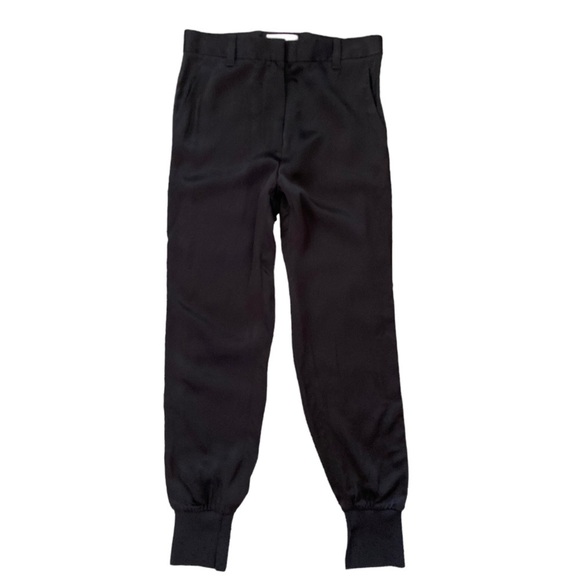 3.1 Phillip Lim Pants Side Silver Beaded Stripe Satin High Rise Jogger Slit Hem - Picture 9 of 13